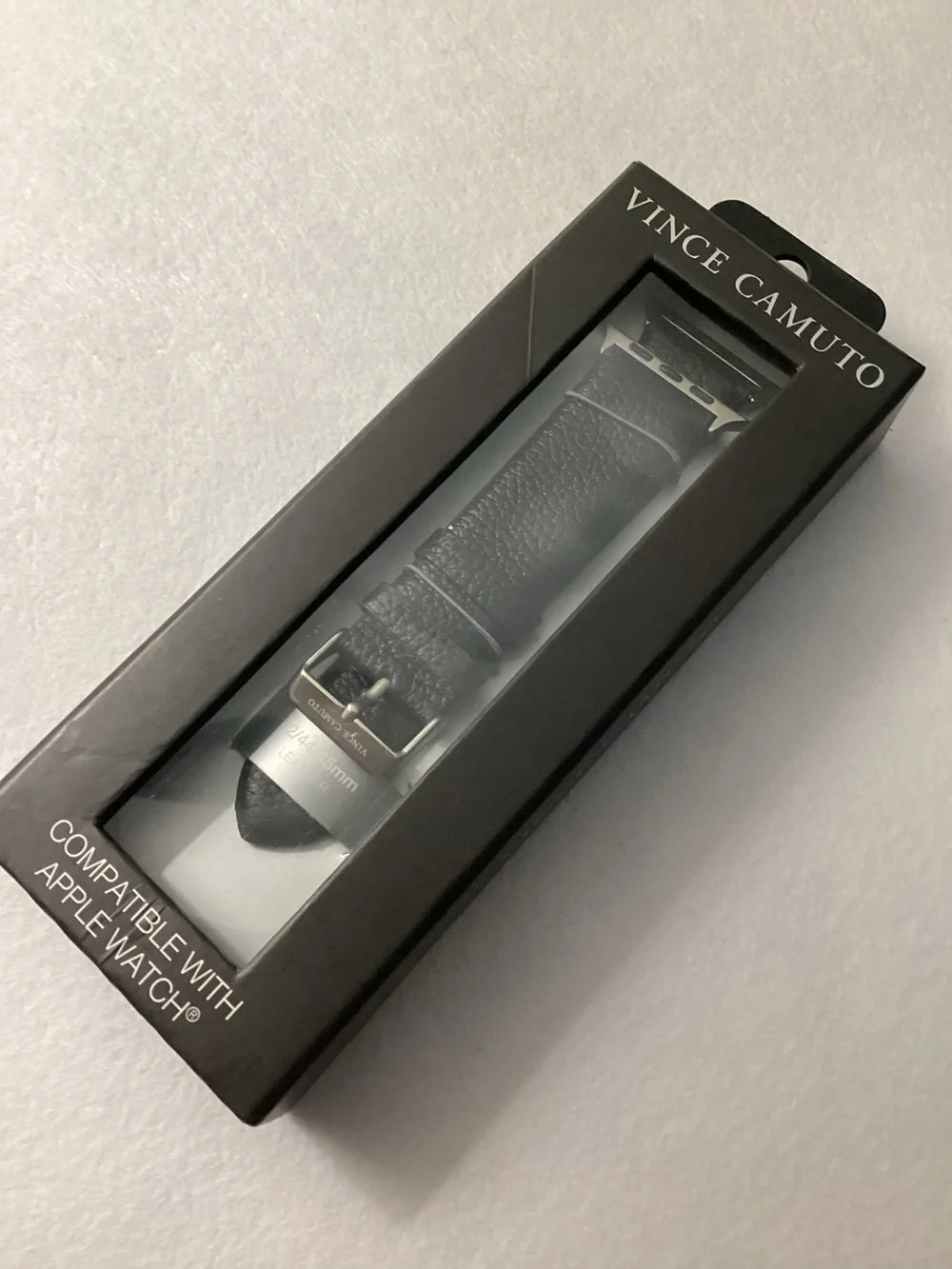 Vince Camuto Men's Apple Watch Band Black Leather #42/44/45